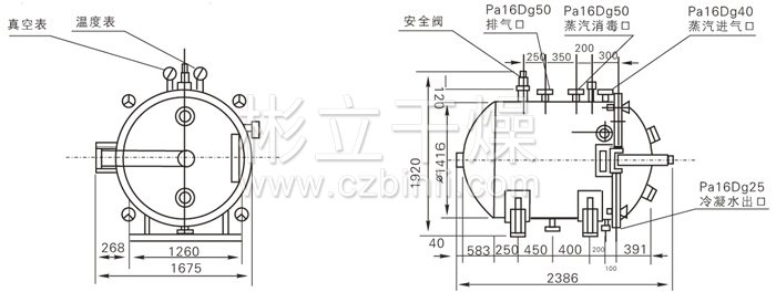 圆形静态真空干燥机结构示意图